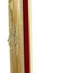 Vintage Vergulde Lijst Barok Stijl Rood Fluweel Klassiek 65x55cm thumbnail 4