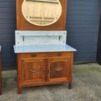 Prachtige Kaptafel Commode Met Marmer Blad + Nachtkastje thumbnail 10