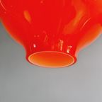 Set Van 3 Scandinavische Hanglampen In Oranje Opaline, H.A Jakobsson, 1960 thumbnail 15