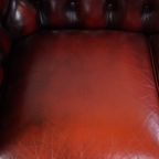 Zeer Mooie, Stijlvolle Rode Ruime Engelse 2.5 Zits Rundleren Chesterfield Bank thumbnail 6