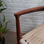 Niels Otto Møller Armchair No. 65 In Teak Met Gevlochten Katoen Zitting . thumbnail 2