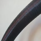 Grote 70's Zwarte Leeslamp / Staande Lamp Met Opengewerkte Kap. thumbnail 15