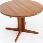 Vintage Deense Ronde Uitschuifbare Eettafel Tafel Massief Teak thumbnail 3