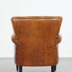 Kwalitatief Goede Schapenleren Fauteuil/Armchair In Een Lichte Cognac Kleur thumbnail 5