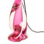 Roze Kristallen Tafellamp Val Saint Lambert Swirl Sixties thumbnail 3