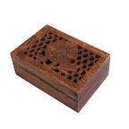 Vintage Houten Doos/Kistje Opengewerkt Met Bloem, India Jaren'70 thumbnail 2