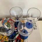 4x Vintage Luminarc Wijnglazen Donkerblauwe Steel thumbnail 5