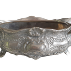 Prachtige Metalen Jardiniere, Verzilverd? Metalen Binnenbak thumbnail 3