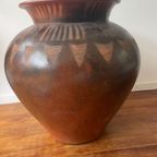 Vintage Indonesische Pot. Lombok Crafts Vaas / Pot. Groot Handgemaakt. thumbnail 9