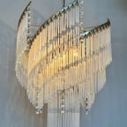 Vintage Design Kroonluchter 80’S Jaren 20 Stijl Hanglamp Kristal Staafjes thumbnail 2