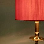 Vintage Messing Tafellamp Rood Brass thumbnail 5