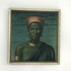 Vladimir Tretchikoff, Zulu Meisje , Zulu Girl, Op Board, Jaren 50/ 60 thumbnail 7