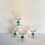 4X Cocktailglas / Coupe Glazen Met Groen Bolletje Luminarc thumbnail 5