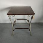 Brocante Hout/Metalen Bijzettafel Plantentafel thumbnail 3