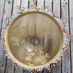 Vintage - Hanglamp - Glazen Hanglamp - Okergeel - Kralenrand thumbnail 9