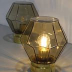 Vintage Plafondlamp, Wandlamp Glashütte Limburg - Rookglas thumbnail 3