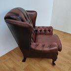 Vintage Chesterfield Stijl Fauteuil, Oorfauteuil 209 thumbnail 7