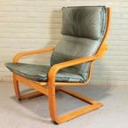 Vintage Poang Leren Fauteuil, Noboru Nakamura Voor Ikea thumbnail 12