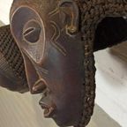 Set Van 2 Vintage/antieke Tchokwe Houten Maskers thumbnail 3