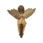 Vintage Massief Houten Engel Cherubijn Beeld Handbeschilderd 49cm thumbnail 14