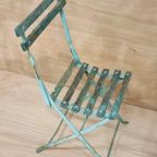 Set Oude Bistrostoelen Inklapbaar Vintage Zeegroen thumbnail 6