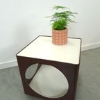 Kubus Space Age Bruine Kunststof Tafel thumbnail 2