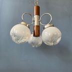 Mazzega Murano Kroonluchter / Space Age Glazen Hanglamp / Mid Century 70S Vintage Plafondlamp thumbnail 6