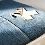 Set Van 2 Vintage Krukken, Krukjes Met Jeans Stoffering thumbnail 7