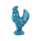 Vintage Chinees Geglazuurd Keramiek Turquoise Haan Kip Beeld Sculptuur thumbnail 3