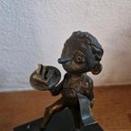 Bronzen Beeldje Gesigneerd Mr Politie Ober thumbnail 2