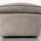 Grijze Vintage Lederen Design Element/ Fauteuil Uit De Jaren ’70 + Hocker thumbnail 17