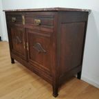 Vintage Antiek Dressoir Commode Ladekast Badkamermeubel Met Marmer Blad 203 thumbnail 8