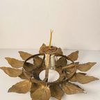 Verguld Metalen Florale Wandlamp Jaren 60 thumbnail 10