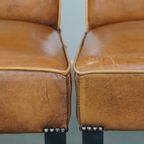 Set Van 4 Luxe En In Goede Staat Verkerende Schapenleren Eetkamerstoelen thumbnail 13