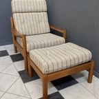 High Back Relax Chair With Hocker 1960S By Tarm Stole Denmark thumbnail 7