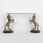 Italian Design Console Table With Casted Brass Horses thumbnail 4