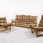 Vatne Mobler Three Seats Sculptural Oak Frame Sofa From 1960’S thumbnail 11