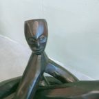 Bijzettafeltje Vintage Afrikaanse Kunst (5 Hoofden) thumbnail 4