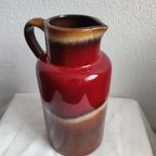 Vintage Scheuring West Germany Vaas Karaf Rood Bruin Lava 447-22 thumbnail 3