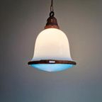 Bauhaus-hanglamp In Opaline En Blauw Gesatineerd Glas, 1920 thumbnail 2