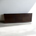 Vintage Minimalistische Dressoir In Donker Hout thumbnail 10