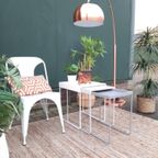 Set Van 4 Eetkamerstoelen Vintage Design Witte Stoelen thumbnail 9