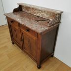 Vintage Frans Dressoir Commode, Ladekast Badkamermeubel Marmer Blad 115 thumbnail 9