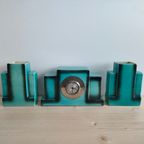 Art Deco Mantelklok + Vazen thumbnail 2
