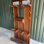 Art Deco Kapstok Eik Messing Met Facetspiegel thumbnail 8