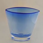 Blue Glass Vase, Krosno Poland, 1980S thumbnail 4