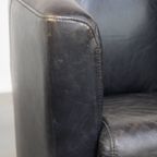 Zwarte Rundleren Aviator Fauteuil Met Een Strak Design En Een Leuke Vormgeving thumbnail 4