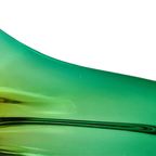 Mid-century Vintage Glazen Schaal Murano Geel Groen thumbnail 5