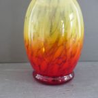 Prachtige Art Deco Glazen Vaas Amber Zacht Geel thumbnail 9