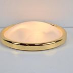 Vintage Messing Plafondlamp Wit Glas Brass Allum Regency ‘70 thumbnail 7